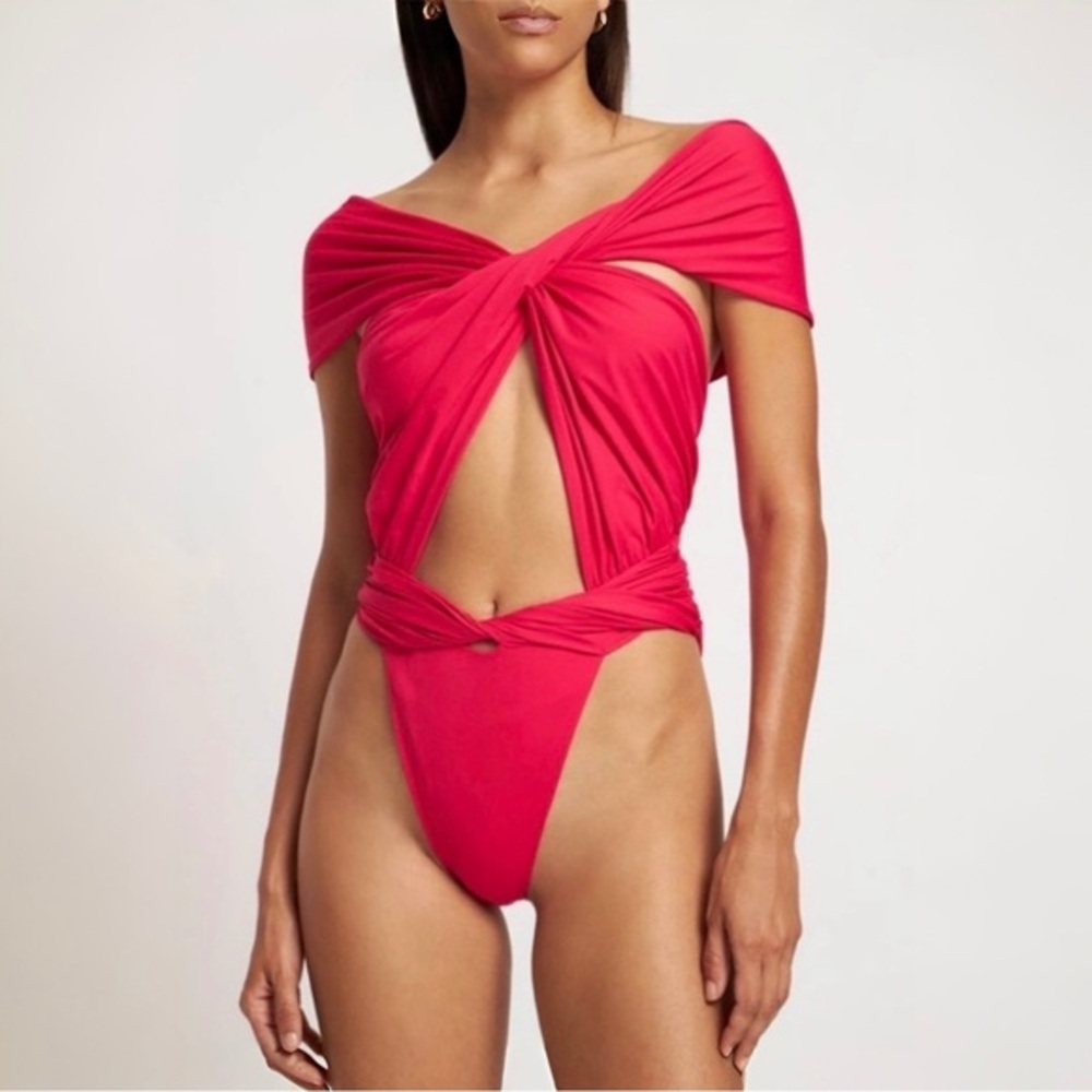 MAGDA BUTRYM WARP CUTOUT SWIMSUIT